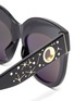 Detail View - Click To Enlarge - LINDA FARROW - 'Dunaway' embellished oversized thick frame sunglasses