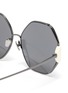 Detail View - Click To Enlarge - LINDA FARROW - Marie mirror lens hexagonal metal frame oversized sunglasses
