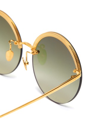 Detail View - Click To Enlarge - LINDA FARROW - Adrienne oversized round sunglasses