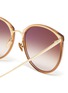 Detail View - Click To Enlarge - LINDA FARROW - Acetate frame metal tips cateye sunglasses
