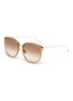 Main View - Click To Enlarge - LINDA FARROW - Acetate frame metal tips cateye sunglasses