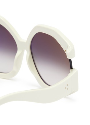 Detail View - Click To Enlarge - LINDA FARROW - Bardot hexagonal acetate frame oversized sunglasses