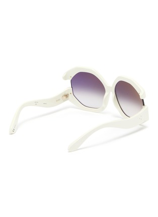 Figure View - Click To Enlarge - LINDA FARROW - Bardot hexagonal acetate frame oversized sunglasses