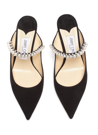 Detail View - Click To Enlarge - JIMMY CHOO - 'Bing 65' crystal strap suede pumps