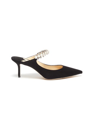 Main View - Click To Enlarge - JIMMY CHOO - 'Bing 65' crystal strap suede pumps