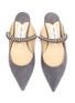 Detail View - Click To Enlarge - JIMMY CHOO - Bing Flat' crystal strap suede mules