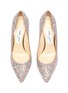Detail View - Click To Enlarge - JIMMY CHOO - 'ROMY 85' POINT TOE COARSE GLITTER PUMPS