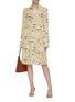 Figure View - Click To Enlarge - VICTORIA, VICTORIA BECKHAM - Graphic print button front pleated dress