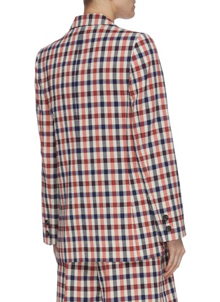 Back View - Click To Enlarge - VICTORIA, VICTORIA BECKHAM - Gingham check print single breast blazer