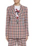Main View - Click To Enlarge - VICTORIA, VICTORIA BECKHAM - Gingham check print single breast blazer