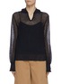Main View - Click To Enlarge - VICTORIA, VICTORIA BECKHAM - V neck collared open knit sweater