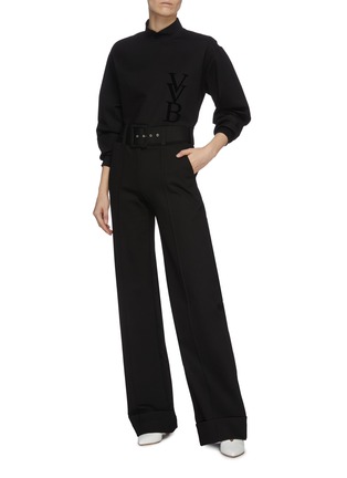 Figure View - Click To Enlarge - VICTORIA, VICTORIA BECKHAM - Belted wide leg pants
