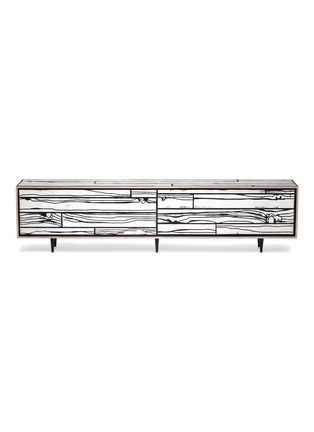 Main View - Click To Enlarge - ESTABLISHED & SONS - Wrongwoods Long Low Cabinet – White with Black