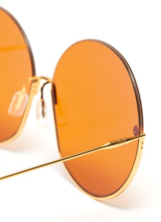 Detail View - Click To Enlarge - MØY ATELIER - Sense Of Sonder' 12K gold plated rim oversized round sunglasses