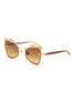 Main View - Click To Enlarge - MØY ATELIER - Odyssey' 18K gold plated stainless steel frame angular sunglasses