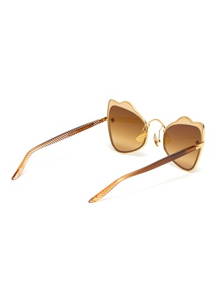 Figure View - Click To Enlarge - MØY ATELIER - Odyssey' 18K gold plated stainless steel frame angular sunglasses