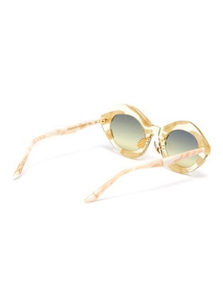 Figure View - Click To Enlarge - MØY ATELIER - April Nymph' 18K gold plated nose pad angular oval sunglasses