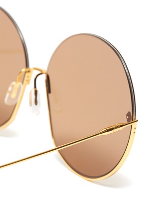 Detail View - Click To Enlarge - MØY ATELIER - Sense Of Sonder' 12K gold plated rim oversized round sunglasses