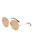Main View - Click To Enlarge - MØY ATELIER - Sense Of Sonder' 12K gold plated rim oversized round sunglasses