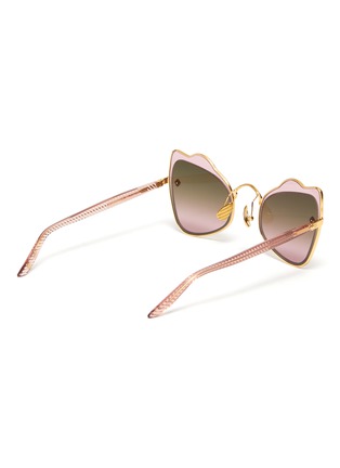 Figure View - Click To Enlarge - MØY ATELIER - Odyssey' 18K gold plated stainless steel frame angular sunglasses