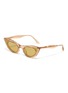 Main View - Click To Enlarge - MØY ATELIER - Come Fly With Me' gold thread accent cateye sunglasses