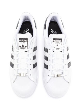 Detail View - Click To Enlarge - ADIDAS - 'Superstar' Swarovski crystal lace-up sneakers