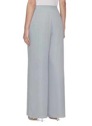 Back View - Click To Enlarge - THEORY - Ribbed waistband wide leg silk pants