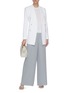 Figure View - Click To Enlarge - THEORY - Ribbed waistband wide leg silk pants