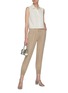 Figure View - Click To Enlarge - THEORY - Drawstring waist ribbed cuff silk pants