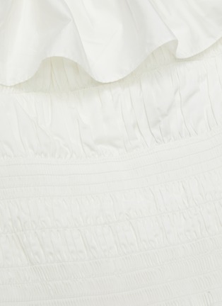 Detail View - Click To Enlarge - SELF-PORTRAIT - Off shoulder ruffle cotton poplin midi dress