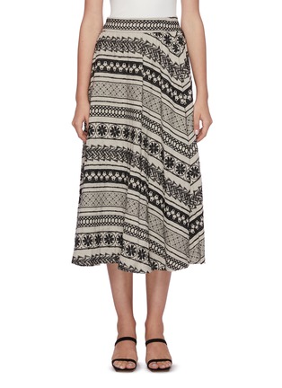 Main View - Click To Enlarge - ALICE & OLIVIA - Earla embroidered flare midi skirt