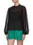 Front View - Click To Enlarge - ALICE & OLIVIA - Julius blouson sleeve sheer silk blend top