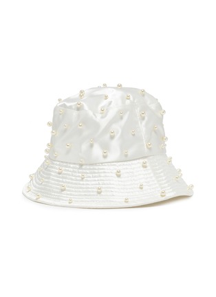 Main View - Click To Enlarge - JENNIFER BEHR - 'Mallorie' pearl embellished bucket hat