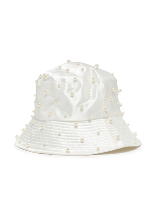 Figure View - Click To Enlarge - JENNIFER BEHR - 'Mallorie' pearl embellished bucket hat