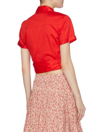 Back View - Click To Enlarge - ALICE & OLIVIA - 'Naomi' asymmetric tie front shirt