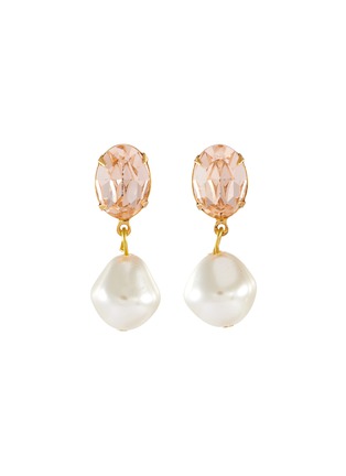Main View - Click To Enlarge - JENNIFER BEHR - 'Tunis' crystal stud pearl drop earrings