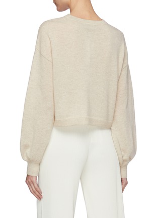 Back View - Click To Enlarge - ALICE & OLIVIA - Ansley blouson sleeve crop cashmere knit sweater
