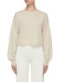 Main View - Click To Enlarge - ALICE & OLIVIA - Ansley blouson sleeve crop cashmere knit sweater