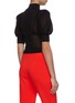 Back View - Click To Enlarge - ALICE & OLIVIA - 'Shonda' turtleneck short puff sleeve pointelle knit sweater