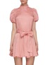 Main View - Click To Enlarge - ALICE & OLIVIA - 'Mina' puff sleeve belted godet dress