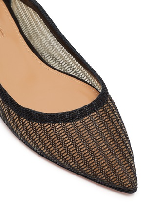 Detail View - Click To Enlarge - AQUAZZURA - Bond Girl gold-tone chain anklet ballerina flats
