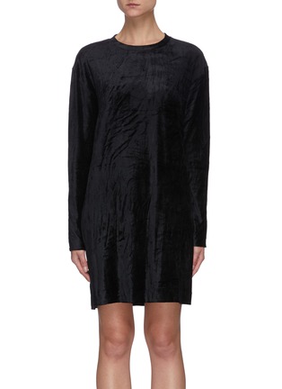 Main View - Click To Enlarge - NINETY PERCENT - Sustainable Velour Crewneck Oversize Dress