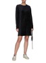 Figure View - Click To Enlarge - NINETY PERCENT - Sustainable Velour Crewneck Oversize Dress