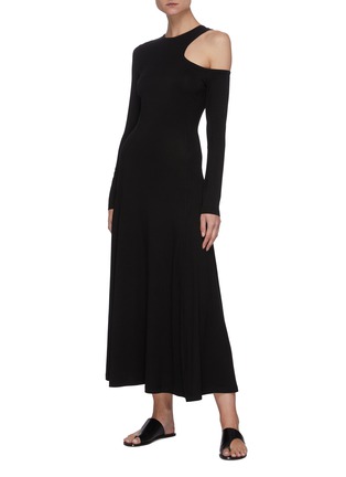 Figure View - Click To Enlarge - NINETY PERCENT - Shoulder Cut Out Midi Dress