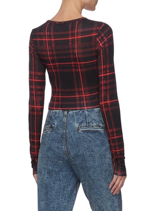 Back View - Click To Enlarge - NINETY PERCENT - Ruch Front Tartan Check Crop Top
