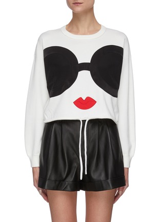 Main View - Click To Enlarge - ALICE & OLIVIA - 'Bernetta' stace face drawstring top