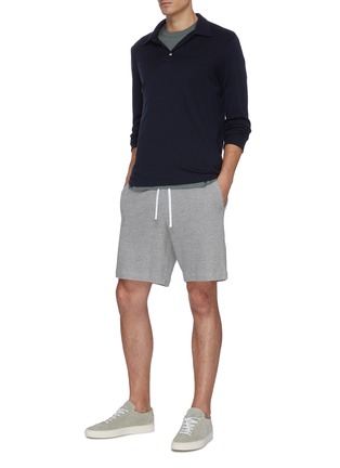 Figure View - Click To Enlarge - THEORY - Drawstring waist sweat shorts