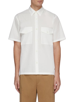 Main View - Click To Enlarge - THEORY - 'Weldon' patch pocket short sleeve uniform shirt