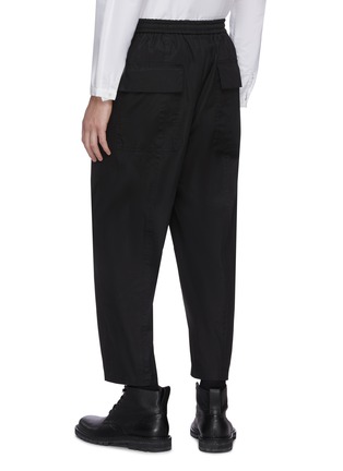 Back View - Click To Enlarge - JIL SANDER - Elastic drawstring waist cotton pants