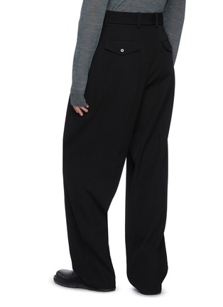 Back View - Click To Enlarge - JIL SANDER - Buckle belted relaxed crotch wool pants